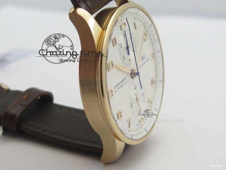 MIROTIME 0416 Portuguese Chrono RG IW371480 ZF 1:1 Best Edition White Dial On Brown Leather Strap A7750 V HighPerformance 7266